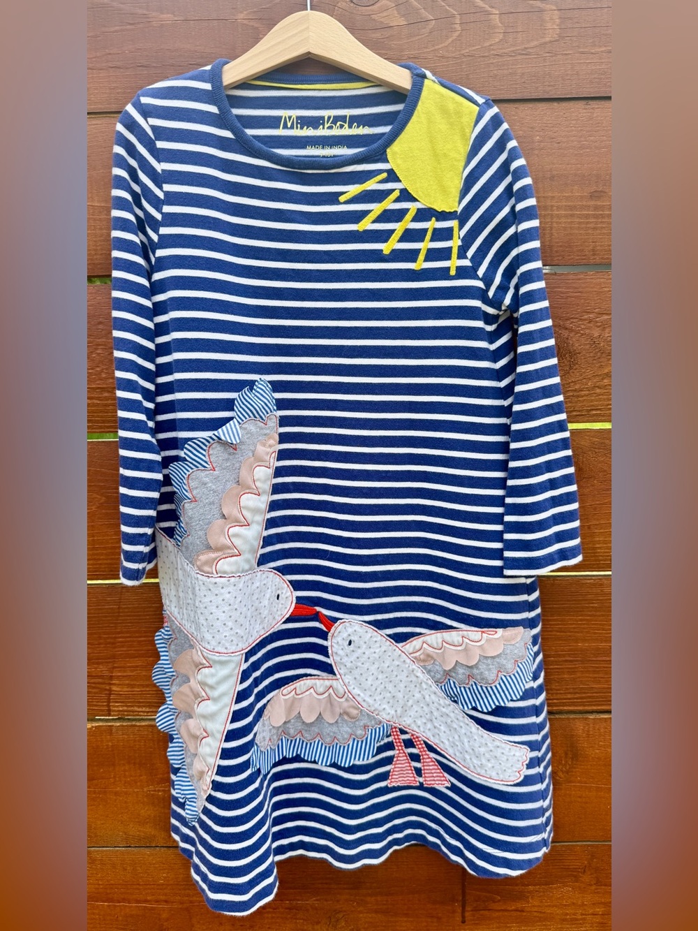 Mini Boden Sunshine & Seagulls Dress size 9-10 cotton